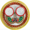 Picture of White Round Marble Pooja Thali, Dimension: 9 Inch