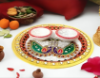Picture of White Round Marble Pooja Thali, Dimension: 9 Inch