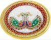 Picture of White Round Marble Pooja Thali, Dimension: 9 Inch