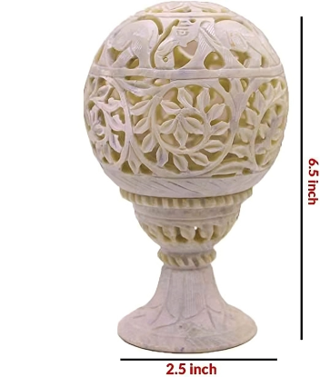 Picture of Stonport. 3.5inch u-b Ball Elephant- Soapstone Marble Round Tea Light Candle Holder