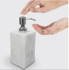 Picture of Natural Solid White Marble Liquid Soap Dispenser | Stone Lotion Dispenser | Handwash Shampoo Dispenser for Bathroom, Kitchen, Wash Basin, Bathroom Accessory | Handmade 150 ml Capacity