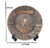 Picture of HandCrafted Bronze Metal Souvenir India Taj Mahal Plate With Stand For Wall Hanging, Table, Home Office Decor and Gifting (6" Inches)