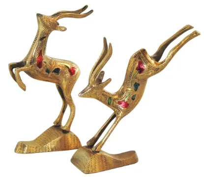 Picture of Brass Deer Pair Running Statue