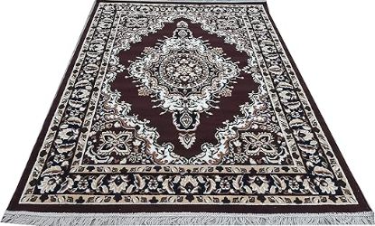Picture of Sifa Carpet Traditional Design Polyster Carpet for Living Room with Anti Skid - (7x10 Feet Brown Color)